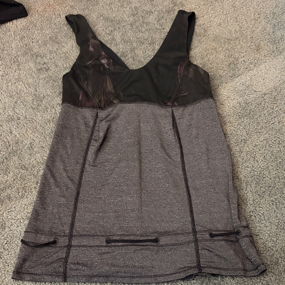 Lululemon Athletica Black and Gray Tank Top